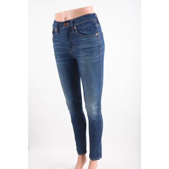 Madewell Womens 9" High Riser Skinny Skinny Jeans waist Sz 24 Blue Denim - Picture 3 of 9